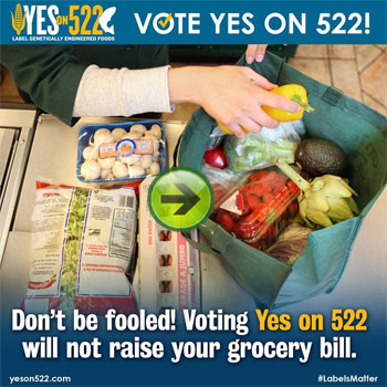 yes vote on I-522 GMO labelin Washington